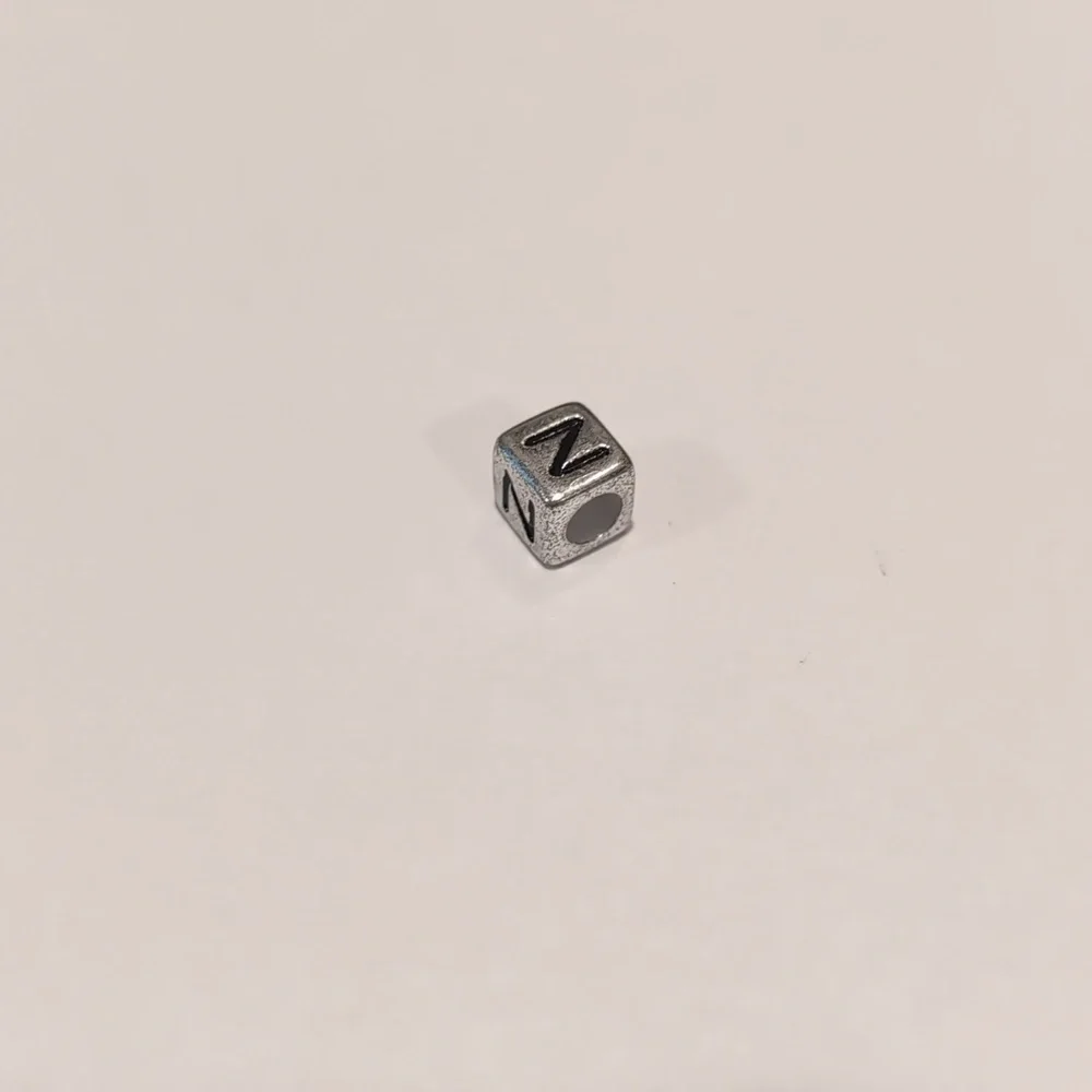 Silver N Spacer Charm for Pandora‎ Style Bracelet